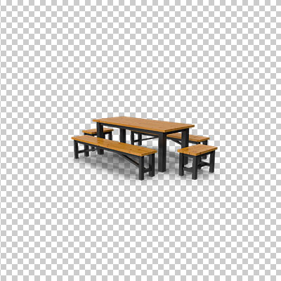 عکس برش خورده سه بعدی میز و نیمکت پارک