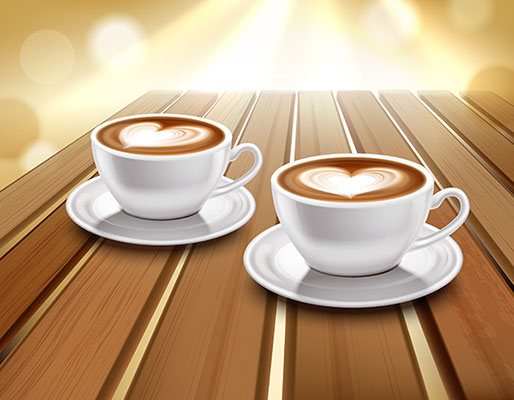 وکتور فنجان کاپوچینو