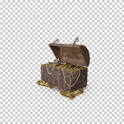 عکس برش خورده سه بعدی صندوق طلا و جواهرات