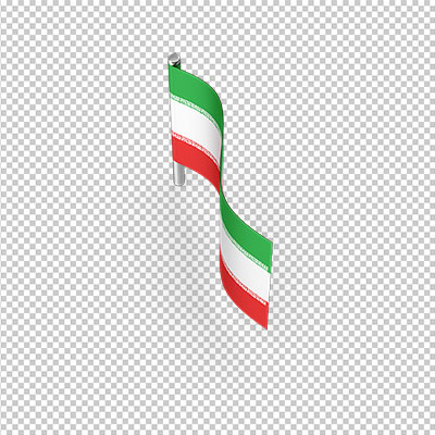عکس برش خورده سه بعدی پرچم ایران