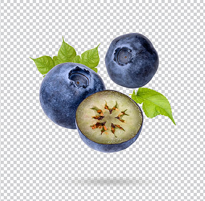 عکس باکیفیت و برش خورده میوه بلوبری