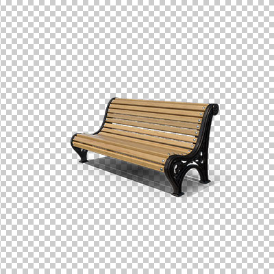 عکس برش خورده سه بعدی نیمکت چوبی