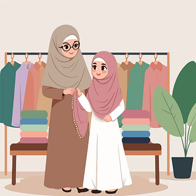 وکتور کاراکتر مادر و دختر