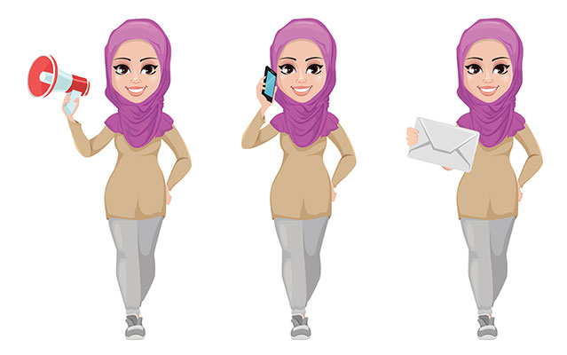 وکتور کاراکتر حجاب منشی