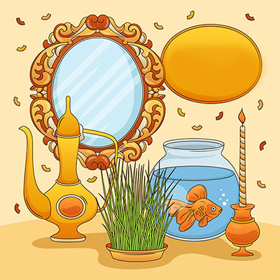 وکتور ماهی و سبزه عید