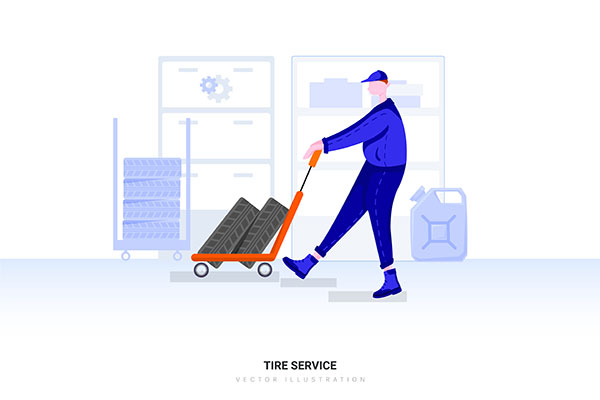 وکتور خدمات تعویض لاستیک