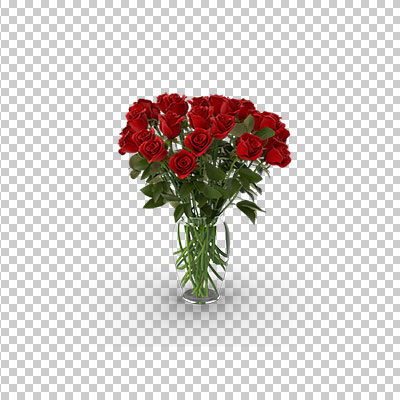 عکس برش خورده سه بعدی گل رز قرمز