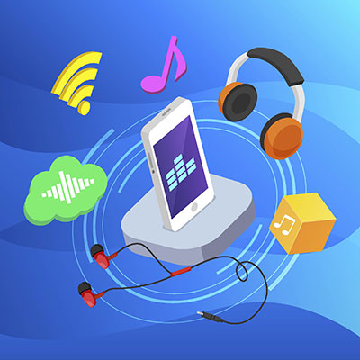 وکتور کاراکتر موسیقی موبایل