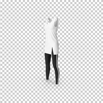 عکس برش خورده سه بعدی تاپ و شلوار ورزشی زنانه