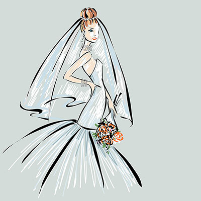 وکتور طرح نقاشی آتلیه عکس عروس
