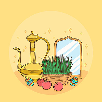 وکتور سبزه نوروزی