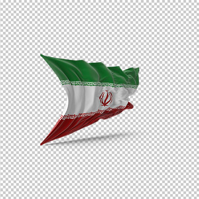 عکس برش خورده سه بعدی پرچم کشور ایران