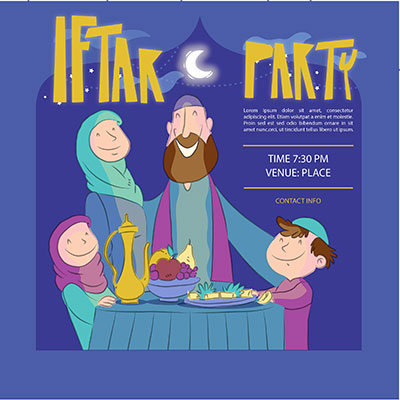 وکتور کاراکتر حجاب ماه رمضان