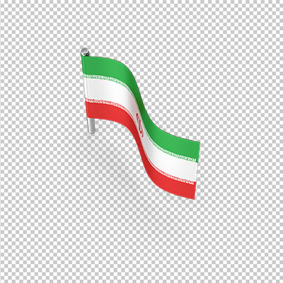 عکس برش خورده سه بعدی پرچم ملی ایران