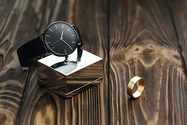 عکس ساعت بند چرم مشکی