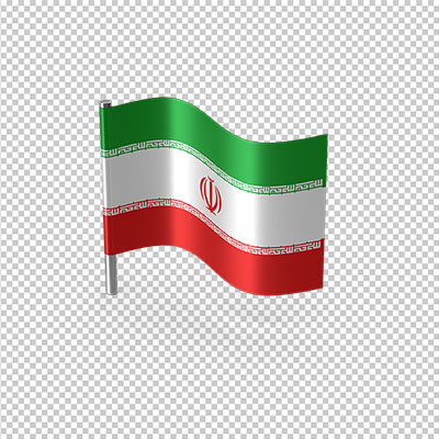 عکس برش خورده سه بعدی پرچم ملی ایران