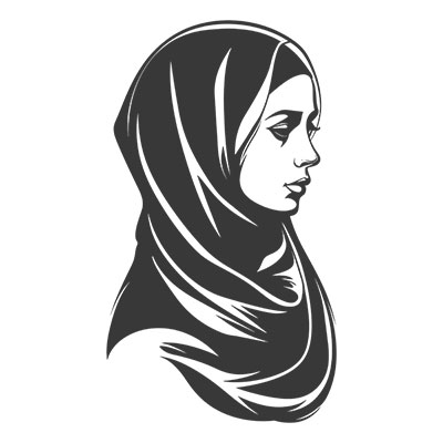 وکتور بانوی با حجاب با زمینه مشکی