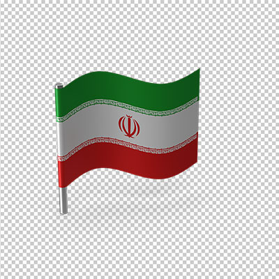 عکس برش خورده سه بعدی پرچم ایران اسلامی