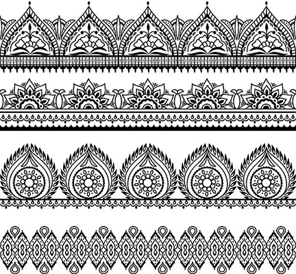 وکتور حاشیه اسلیمی و تذهیب طرح هندسی