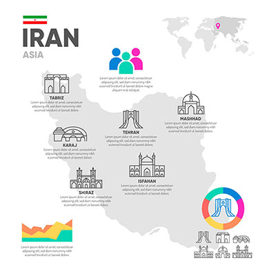 طرح وکتور باکیفیت از نقشه ایران