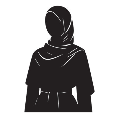 وکتور بانوی با حجاب با زمینه مشکی