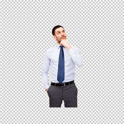 عکس برش خورده کاراکتر انسان در حال تفکر