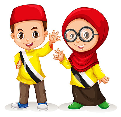 وکتور کاراکتر حجاب دختر عینکی