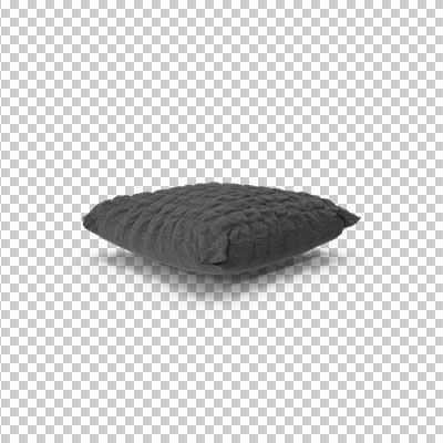 عکس برش خورده سه بعدی بالشت مشکی
