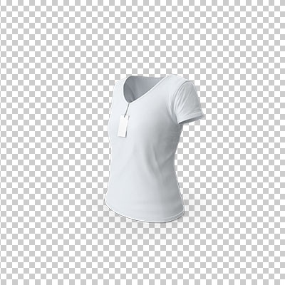 عکس برش خورده سه بعدی تاپ زنانه سفید