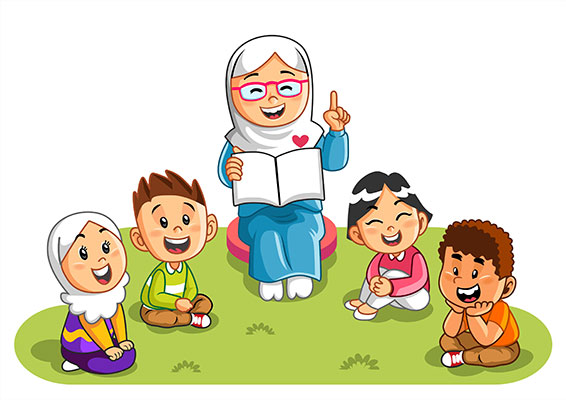 وکتور کاراکتر حجاب در کلاس درس