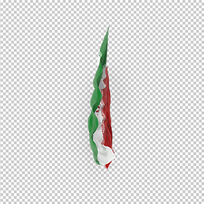 عکس برش خورده سه بعدی پرچم ایران