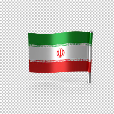 عکس برش خورده سه بعدی پرچم ملی ایران