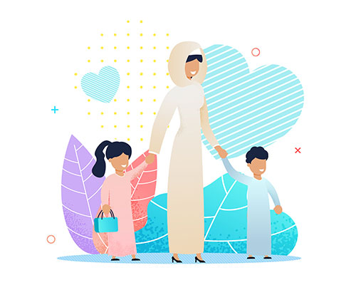 وکتور کاراکتر حجاب مادر