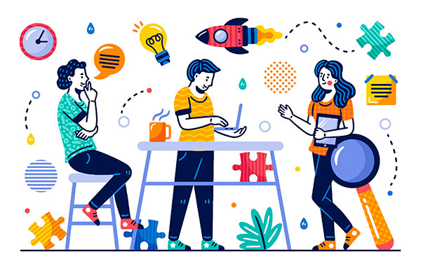 وکتور کاراکتر کارآفرینی و ایجاد خلاقیت