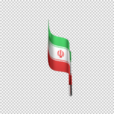 عکس برش خورده سه بعدی پرچم ایران اسلامی