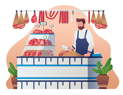 وکتور گوشت فروشی