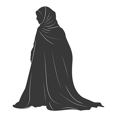وکتور بانوی با حجاب با زمینه مشکی
