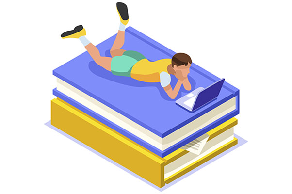 وکتور استفاده از لپ تاپ برای آموزش و تحصیل