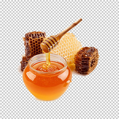 عکس برش خورده عسل طبیعی و موم