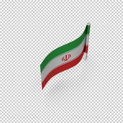 عکس برش خورده سه بعدی پرچم سه رنگ کشور ایران
