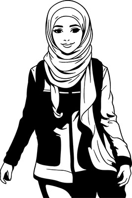 وکتور بانوی با حجاب با زمینه مشکی