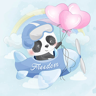 وکتور نقاشی پاندای خلبان