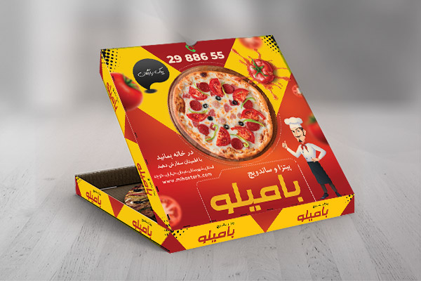 طح لایه باز جعبه پیتزا
