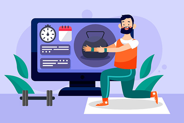 وکتور تمرین ورزشی در منزل