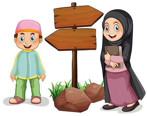 وکتور کاراکتر حجاب دانش آموز