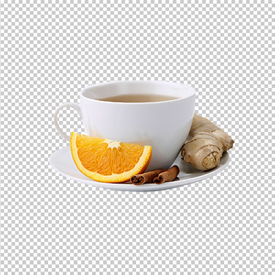عکس برش خورده فنجان چای زنجبیل