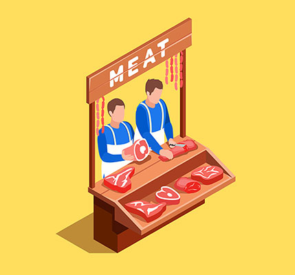 وکتور گوشت فروشی