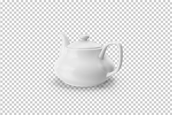 عکس برش خورده سه بعدی قوری چینی