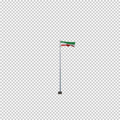 عکس برش خورده سه بعدی پرچم کشور ایران اسلامی
