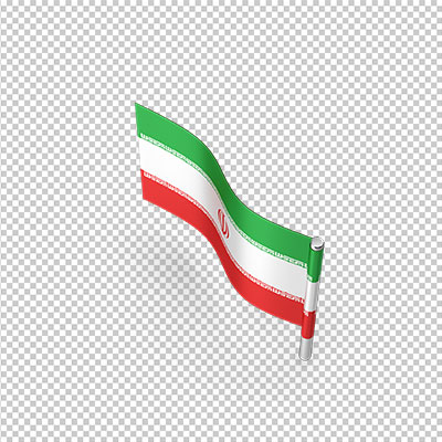 عکس برش خورده سه بعدی پرچم ملی ایران